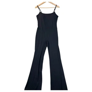 CRZ Yoga Butterluxe Flare Leg Bodysuit Jumpsuit Black Size Large - 12 Padded - Picture 1 of 17