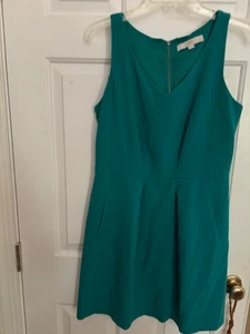 Women's Green VNeck Sleeveless LOFT Dress w/Pockets Size 10P - Bild 1 von 7