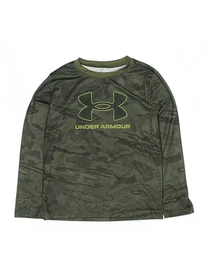 Under Armour Girls Green Long Sleeve T-Shirt 7 - Image 1 of 2
