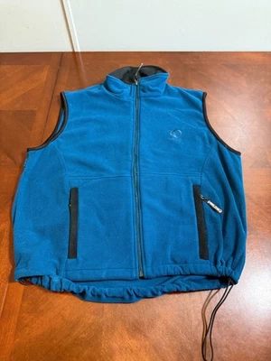 Pearl Izumi мужчин L синий флисовый жилет ветрозащитный полный молнии Велоспорт США VTG - Изображение 1 из 4