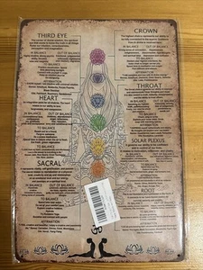 Schild, Blech 8x12 Die Chakren und ihre Bedeutung - Bild 1 von 3