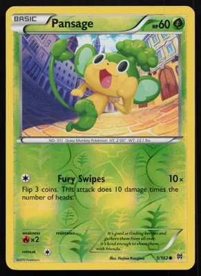 Pokemon Reverse Holo Pansage 5/162 XY - BREAKthrough (LP - HP) - Image 1 of 2