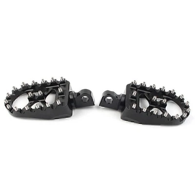 Black Wide Fat Foot Pegs MX Style Footpegs Fit for Harley Dyna Sportster Bobber Foto 1 de 4