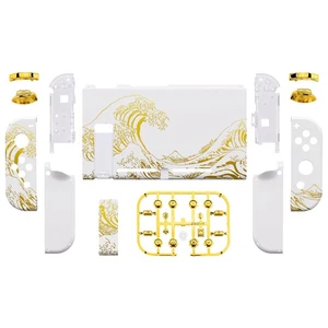 Custom DIY replacement case shell for Switch "Golden Wave & White Shell" - Picture 1 of 6