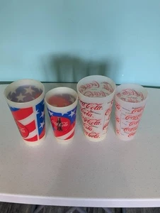 Vintage Coca Cola Hartplastik Becher 4 Stück - Bild 1 von 16
