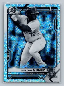 2021 Bowman Chrome Malcom Nunez Black & White Mini-Diamond Refractor #BCP-226 - Picture 1 of 2