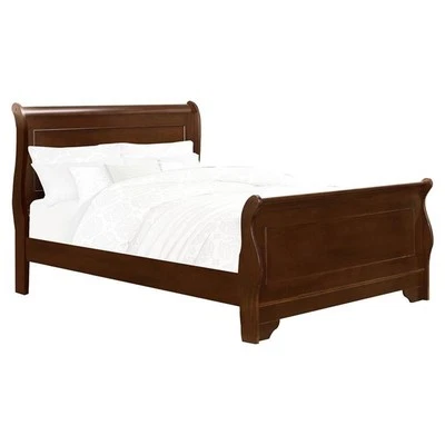 Pemberly Row Traditional Wood California King Sleigh Bed in Brown Cherry - Image 1 of 4