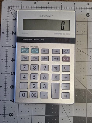 Calculator Sharp Elsimate EL-334M 10 Digit Twin Power Solar Desk Basic Tax Rate - Image 1 of 3