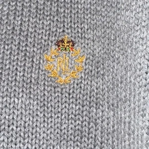 Lauren Ralph Lauren Embroidered Crest Sweater Men's Large Chunky Knit Oversized - Picture 1 of 7