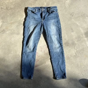Pantalones de mezclilla Lucky Brand para mujer 12/31 R 32 X 28 azul Ava tiro medio bigotes ajustados - Imagen 1 de 6