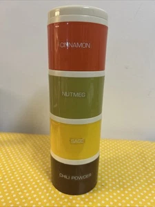 Vintage Tupperware Stacking Spice Shakers #1308 Harvest CLEAN 1970s Retro MCM - Picture 1 of 13