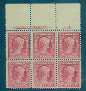 US 367 Lincoln Memorial, 1909, Inscription Plate # Block/6, Mint H on left - Picture 1 of 2