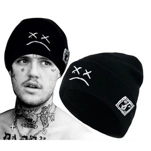 Crybaby Face Embroidered Beanie Emo Rap Strickmütze Unisex Winter Goth Warm Cap - Bild 1 von 12