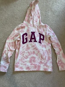 Girls Gap Hooded Sweatshirt Pink Tie Dye XXL 14/16 - Picture 1 of 3