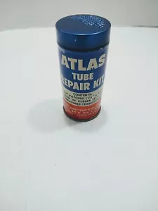 Atlas Tube Repair Kit Tin Can # 671691 With Contents Vintage Auto Oil Gas Vtg - Picture 1 of 7