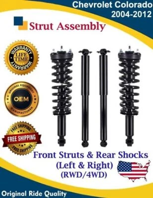 Front Struts & Rear Shocks For 2004-2012 Chevrolet Colorado Lifetime Warranty — 第 1/4 张图片