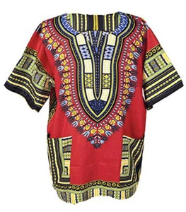Traditional African Unisex Dashiki Shirt Tribal Festival Hippie Yoga Red Size L - Foto 1 di 3