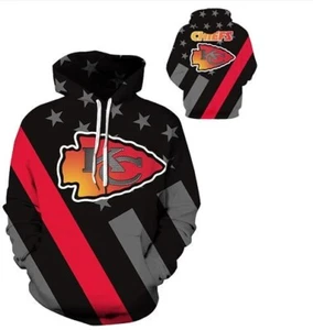 Kansas City Chiefs Large to 3X-Large Unisex Hoodie (Run Small Men's Size Up) - Picture 1 of 4