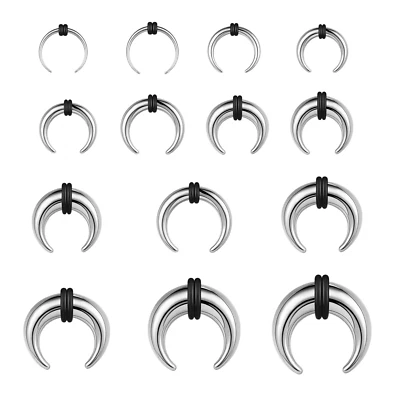 Pinza de tabique de búfalo 00G-16G conos de acero inoxidable para nariz anillo de tabique piercings Foto 1 de 4
