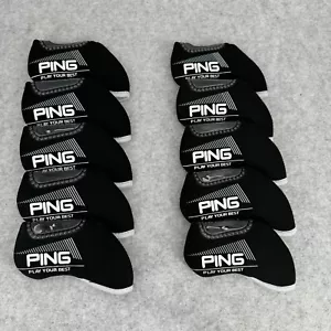 10Pcs Ping Window Classic Style Golf Club Iron Head Cover Black - Picture 1 of 1