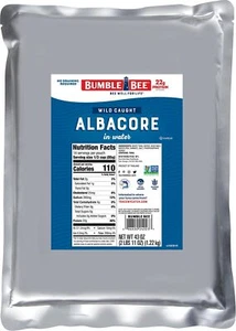 Bumble Bee Chunk White Albacore Tuna in Water 43 oz Bulk Food Service Pouch - Picture 1 of 5