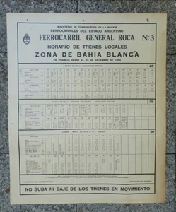 Zeittisch Bahnhof Argentinien 1956 Zugkarte - Bild 1 von 2