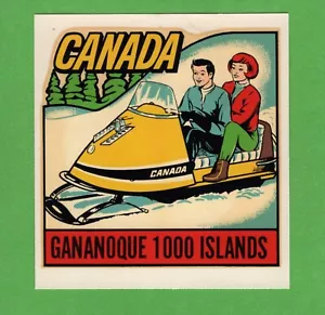CALCOMANÍA DE VIAJE VINTAGE ORIGINAL 1950 ""GANANOQUE"" ONTARIO CANADÁ CANADÁ ARTE - Imagen 1 de 1