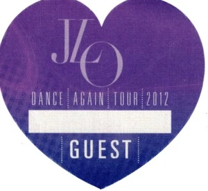 Jennifer Lopez "JLO" 2012 Dance Again Tour Guest Pass Sticker Badge  - Picture 1 of 2