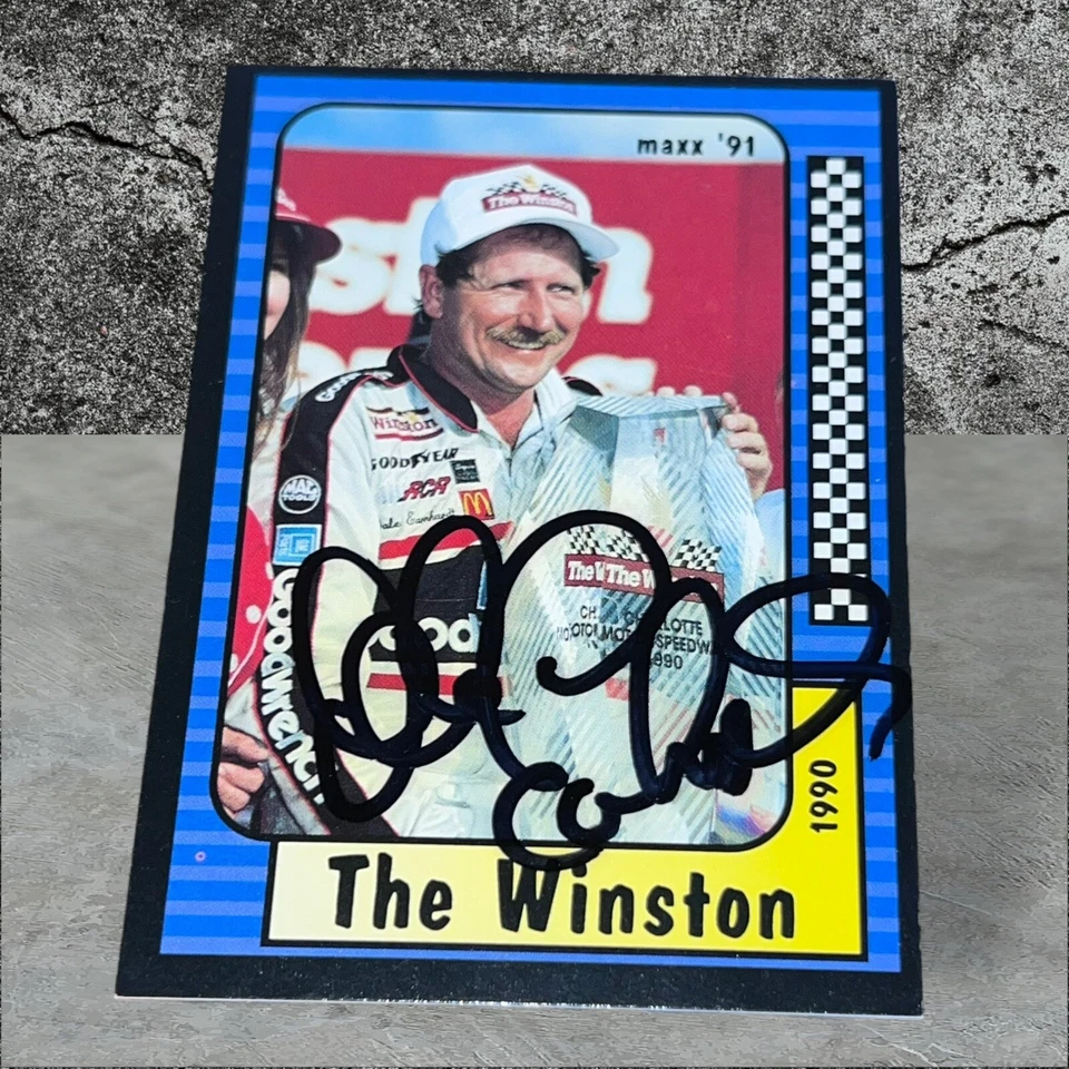Dale Earnhardt 1991 MAXX #179 VINTAGE WINSTON WIN NASCAR HOFer autographed card - Image 1 of 1