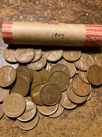 1947 LINCOLN WHEAT CENT PENNY ROLL, nice condition Cover