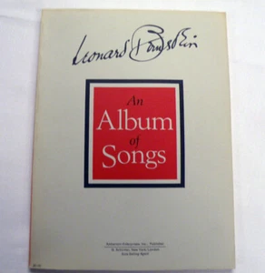 Leonard Bernstein An Album of Songs SC 1974 Voice and Piano Amberson - Picture 1 of 3
