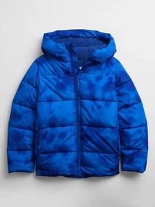 Gap Cold Control Max Perfect Puffer Jacket Boy's Size XL Reg Blue Tie-Dye~ New - Picture 1 of 6