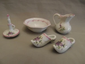 Limoges vintage 5 porcelain decorative miniatures Peint Main France - Picture 1 of 10