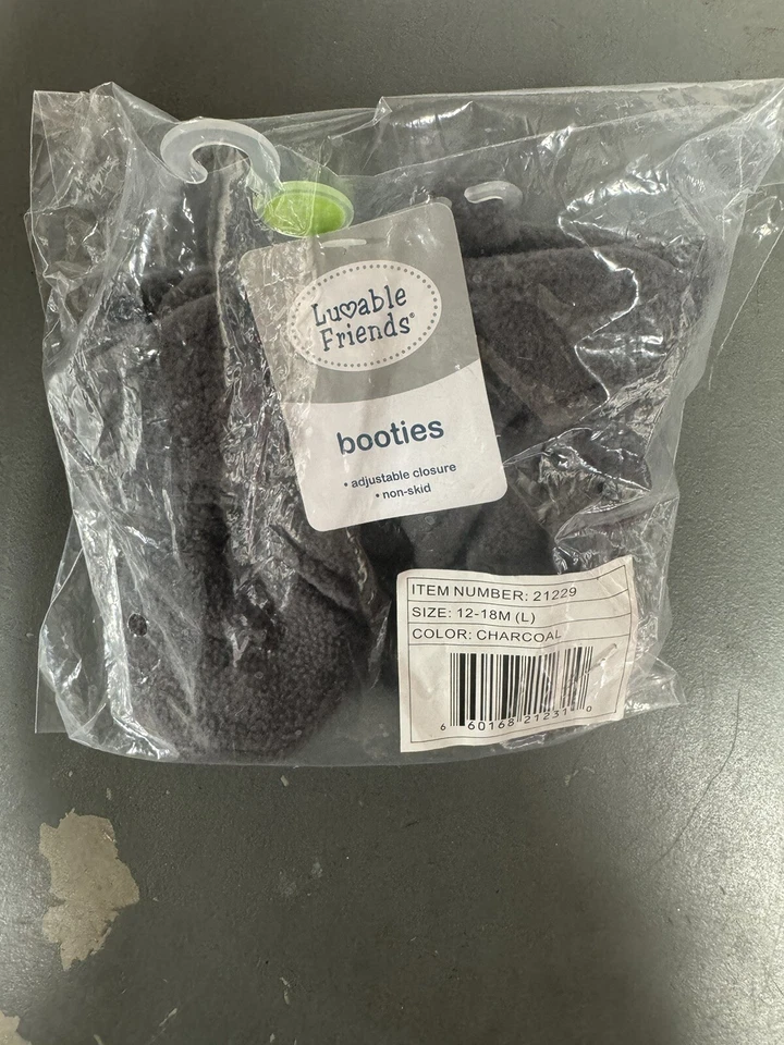 Luvable Friends Cozy  Booties - Charcoal - XL= 18-24 Months - Image 1 of 4