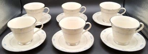 6 tazas y platillos Lenox Carolina flores azules - Imagen 1 de 7