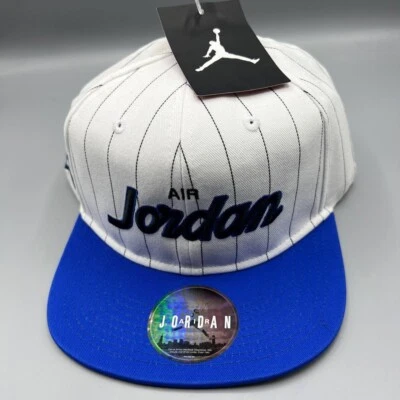 Gorra Air Jordan Hombre Blanco Azul Rayas Jumpman Snap Back Gorra Nueva Foto 1 de 4