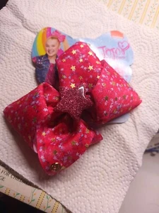 Girls Hair Bows Clip JoJo Siwa Bow Collection Large Red Gold Stars - Picture 1 of 8