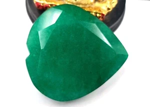 Green Emerald Certified 518 Ct Fantastic Sale Heart Shape Brazilian Gemstone YAL - Picture 1 of 7