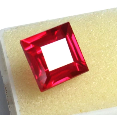 Princess Cut 8 CT Red Ruby AAA Quality Loose Gemstone Burmese Rare ruby - Image 1 of 4