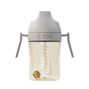HE OR SHE Dental-care Sippy Cup 300ml - Grey - Picture 1 of 3