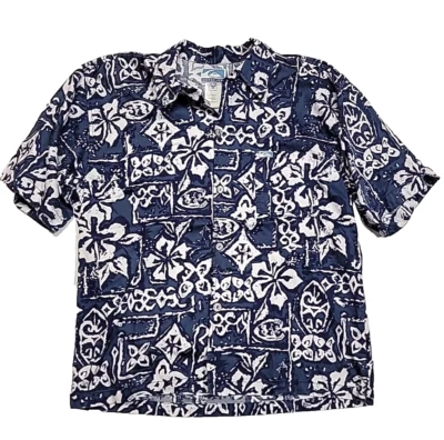 Vintage Quiksilver Hawaiian Floral Regular Fit Gray Button-Up Shirt Men's XL 20 - Image 1 of 4