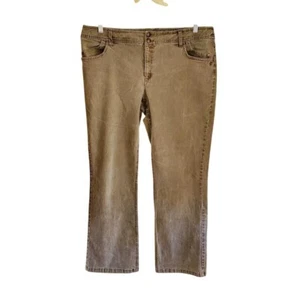 Tribal Jeans Women's Size 16 Brown Stretch Straight Leg Pants Made in Bulgaria - Picture 1 of 5