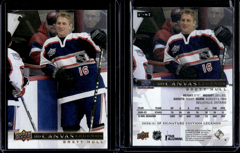 2020-21 SP Signature Legends Canvas #C-87 Brett Hull - Image 1 of 1