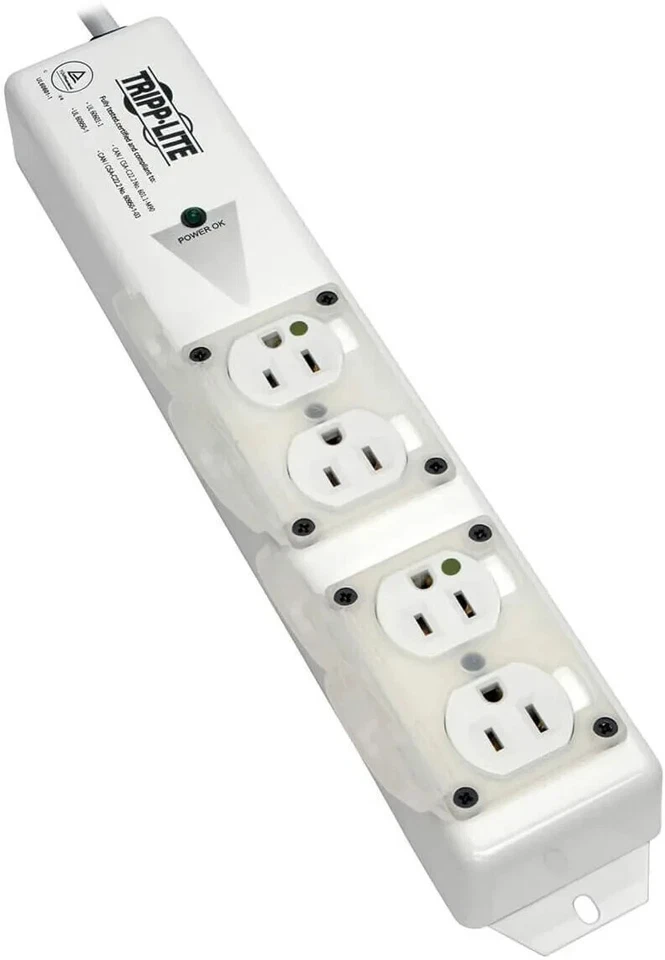 Tripp Lite PS-415-HGULTRA Hospital Medical Grade Power Strip 4 Outlets 12A - Image 1 of 4