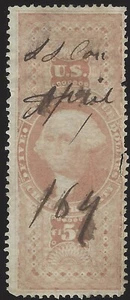 US Scott #R88c Used VF 5.00 1862-1871 Conveyance Revenue Stamp CV 10.00 - Picture 1 of 1