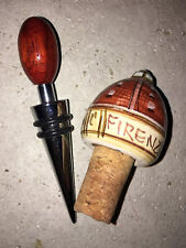 Firenza Italy Wine Bottle Cork Stopper Set Of 2 Bar Pottery Unused Ware Fancy