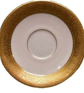 LENOX WESTCHESTER BONE CHINA GOLD INLAID TRIM DEMITASSE  SAUCER ONLY - Picture 1 of 3