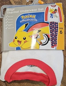 NEW! Boys Size 6 Pokemon Thermal Underwear Set Long Underwear Pajamas - Picture 1 of 3