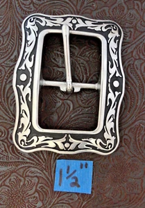 Jeremiah Watt 1 1/2" Hebilla Cuadrada Cinturón Negro Caballo Brida Western Tack Watts - Imagen 1 de 2
