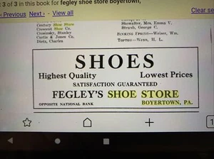 Antique Fegley’s Shoe Store Boyertown, PA. Advertising Metal Shoe Button Hook - Picture 1 of 9